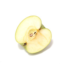 green apple slice close up