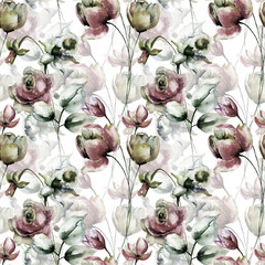 Seamless pattern with Original flowers - 181532766