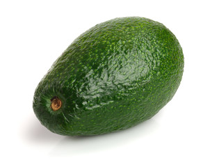 whole avocado isolated on white background close-up