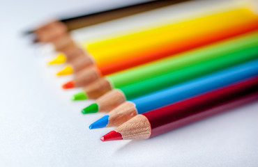 Obraz premium Coloured pencils isolated on white background