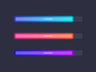 Fototapeta premium Vector progress loading bar set. Process indicator