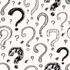 seamless pattern with interrogative signs