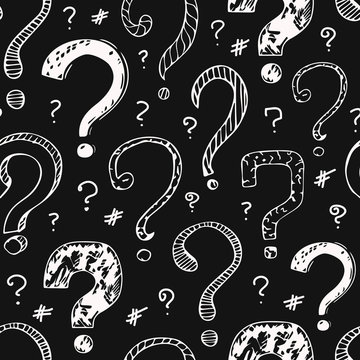 seamless pattern with interrogative signs