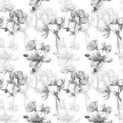 Seamless wallpaper with wild flowers