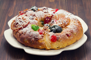 traditional portuguese Chrismas cake Bolo rei