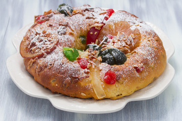 traditional portuguese Chrismas cake Bolo rei