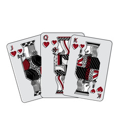jack queen and king poker cards hand vector illustration