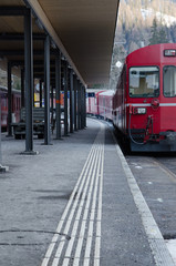 Fototapeta premium Railway station at Sankt Moritz, Switzerland