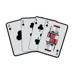 clover or clubs suit french playing cards icon image vector illustration design 
