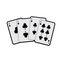 clover or clubs suit french playing cards icon image vector illustration design 