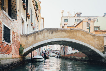 Fototapeta na wymiar Venice canal wiew from gondola