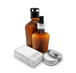 Cosmetics for men, head and beard care.