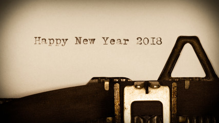 Happy New Year 2018 - geschrieben mit alter Schreibmaschine