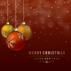 Merry Christmas and New Year greeting card 