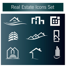 Real Estate labels set. Modern architecture,