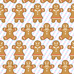 Vector ginger cookie seamless pattern