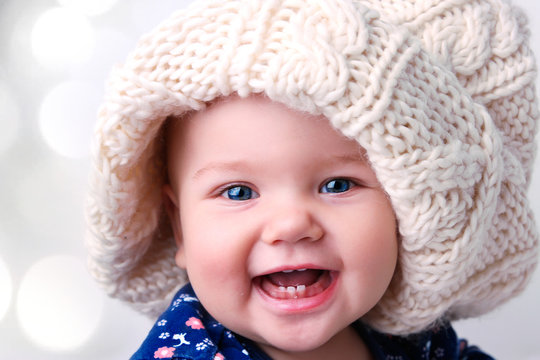 Caucasian baby girl portrait.