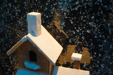 Create the handmade Christmas house for new year celebrate.
