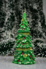 Beautiful shaped colored candles for Christmas