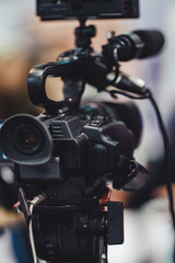Fototapeta premium Camera at a media conference