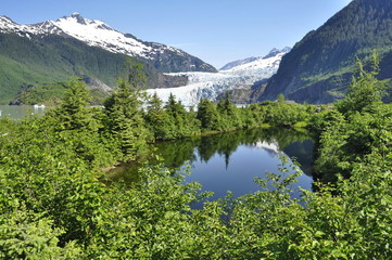 Fototapeta na wymiar Mendenhall Glacier in Alaska, United States