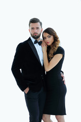 Beautiful elegant couple on dark background