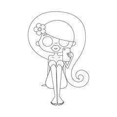 Vector cute cartoon girl