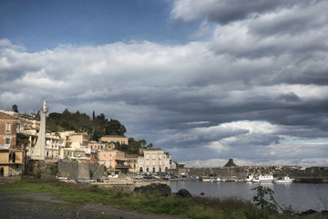 Obraz premium Sicilian seaside village
