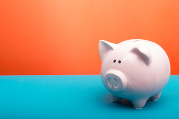 piggy bank. business, finance, investment and saving concept. Copy space for text