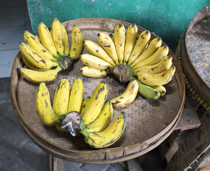 Yellow bananas at market in Indonesia