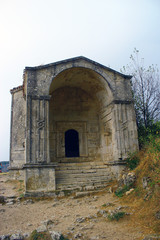 Ancient cave town/city of Crimean Tatar - Chufut-Kale, Mangup-Kale, Bakhchisaray. Historical ruins and amazing place. The Caves was built in the limestone walls. Cultural Landscape.