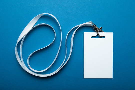 Identification white blank id card. Space for text, mockup.