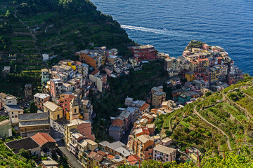Fototapeta premium Manarola from bird's eye view, Chinque Terre, Italy