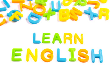learn english writing with colorful letters