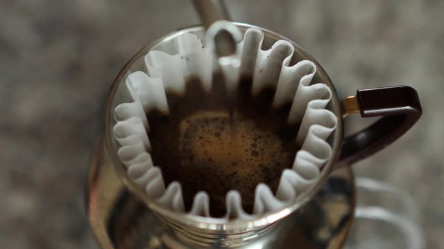 Kalita Wave coffee pour over in espresso cafe for hot drink