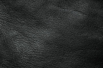 Black leather closeup macro pattern background.