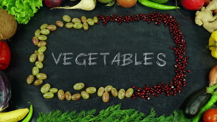 Vegetables fruit stop motion