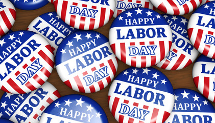 Fototapeta premium Happy Labor Day USA Badges