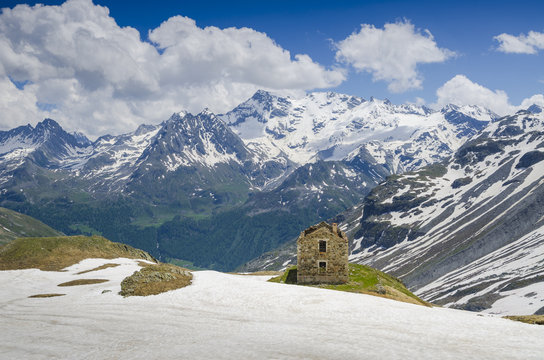 An ancient shelter in San Grato Valley, Valgrisenche, Aosta Valley, Italy, Italian alps