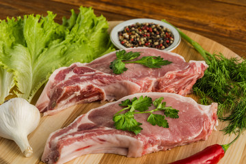 Raw pork ham