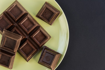 Broken chocolate bar