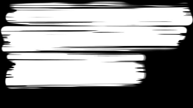 Abstract paint brush stroke. black and white transition background, animation of paint splash with alpha channel