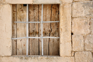 A window with bars.