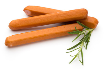 Fresh sausage isolated over white background.