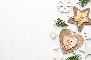 Vintage Christmas background with Christmas decoration.