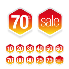 Sale label set tag red