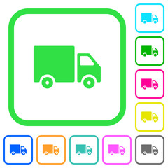 Delivery truck vivid colored flat icons icons