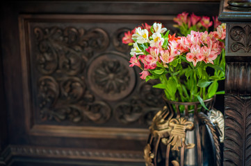 flowers on the table and in a vase
