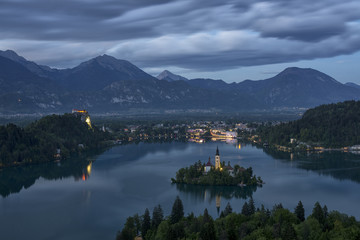 Bled in dusk