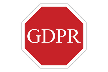 General Data Protection Regulation (GDPR) in red stop sign 